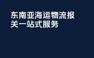 东南亚海运物流报关一站式服务