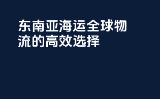 东南亚海运：全球物流的高效选择