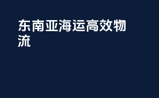 东南亚海运高效物流