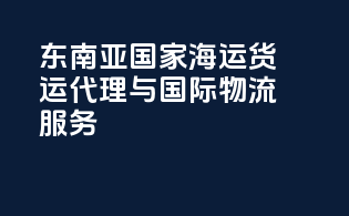 东南亚国家海运货运代理与国际物流服务