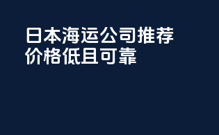 日本海运公司推荐：价格低且可靠