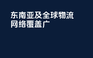 东南亚及全球物流网络覆盖广