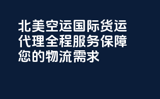 北美空运国际货运代理：全程服务保障您的物流需求