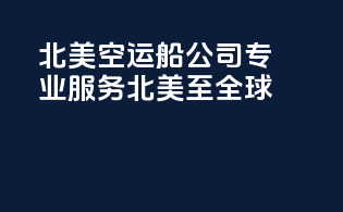 北美空运船公司，专业服务北美至全球