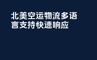 北美空运物流：多语言支持，快速响应