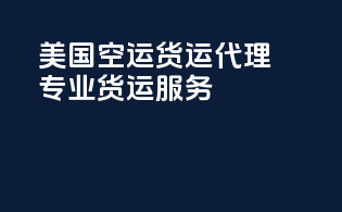 美国FBA空运货运代理，专业货运服务