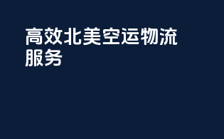 高效北美空运物流服务