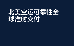 北美空运可靠性：全球准时交付