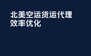 北美空运货运代理效率优化