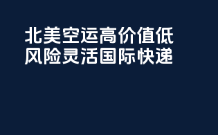 北美空运，高价值，低风险，灵活国际快递！
