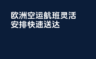 欧洲空运航班，灵活安排，快速送达