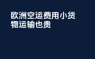 欧洲空运费用：小货物运输也贵