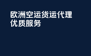 欧洲空运货运代理，优质服务