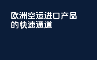 欧洲空运：进口产品的快速通道