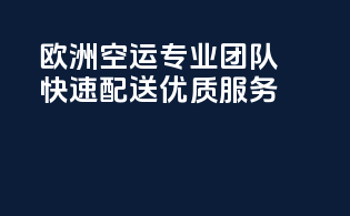 欧洲空运：专业团队，快速配送，优质服务
