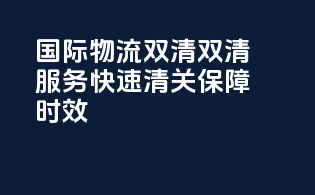 国际物流双清，双清服务，快速清关，保障时效