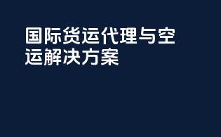 国际货运代理与空运解决方案