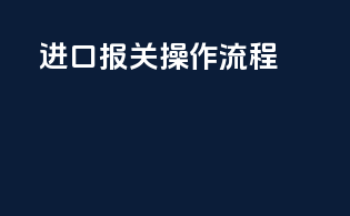 进口报关操作流程