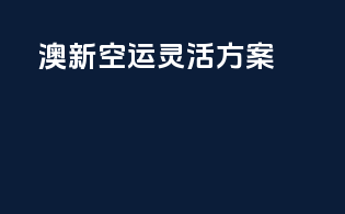 澳新空运灵活方案