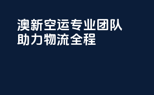 澳新空运，专业团队助力物流全程