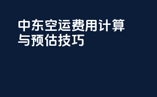 中东空运费用计算与预估技巧