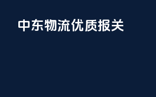 中东物流，优质报关companion