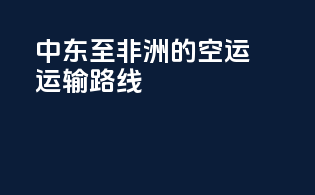 中东至非洲的空运运输路线