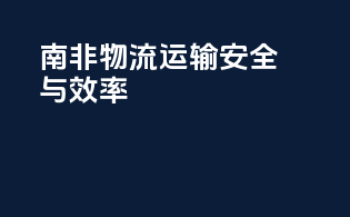 南非物流运输：安全与效率