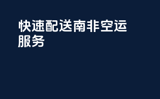 快速配送，南非空运服务