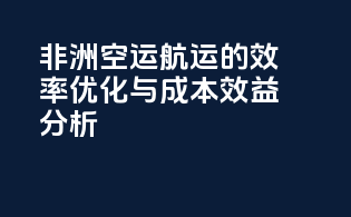 非洲空运航运的效率优化与成本效益分析