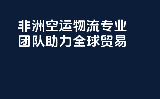 非洲空运物流，专业团队助力全球贸易