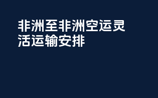 非洲至非洲空运灵活运输安排