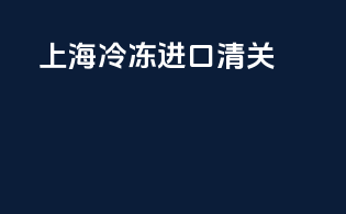 上海冷冻进口清关