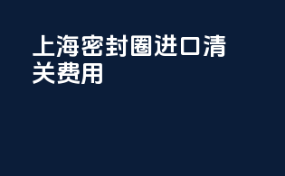 上海密封圈进口清关费用