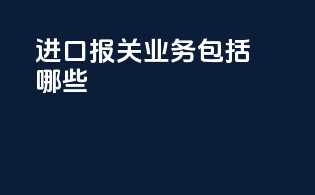 进口报关业务包括哪些