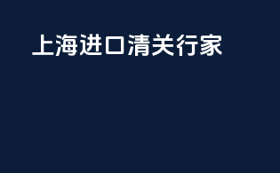 上海进口清关行家