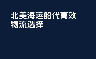 北美海运船代高效物流选择