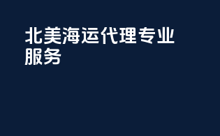 北美海运代理专业服务