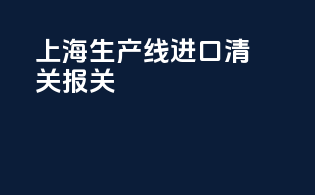 上海生产线进口清关报关