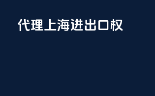 代理上海进出口权