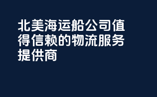 北美海运船公司：值得信赖的物流服务提供商