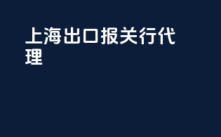 上海出口报关行代理