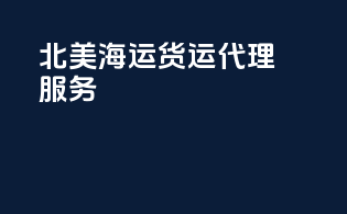 北美海运货运代理服务