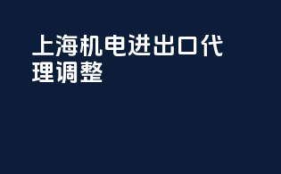 上海机电进出口代理调整