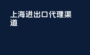 上海进出口代理渠道
