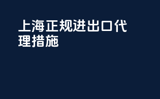 上海正规进出口代理措施