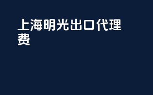 上海明光出口代理费