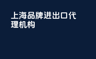 上海品牌进出口代理机构