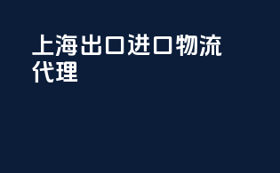 上海出口进口物流代理