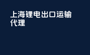 上海锂电出口运输代理